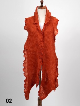 Long Knitted Ruffle Scarf